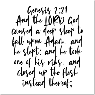 Genesis 2:21 Bible Verse Posters and Art